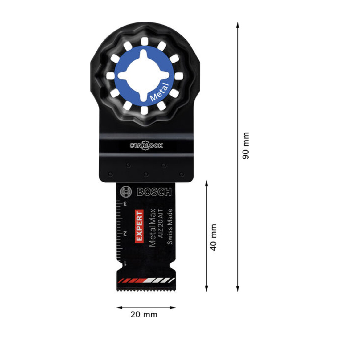 Bosch EXPERT AIZ 20 AIT MetalMax Lama per sega a immersione, 20 x 40 mm