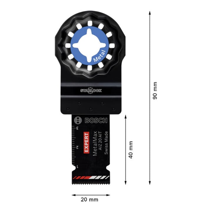 Bosch EXPERT AIZ 20 AIT MetalMax Lames de scie plongeante métal, 20 x 40 mm, 5 pièces