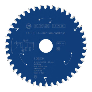Bosch EXPERT Aluminium cirkelzaagblad, 120x20 mm, Z42