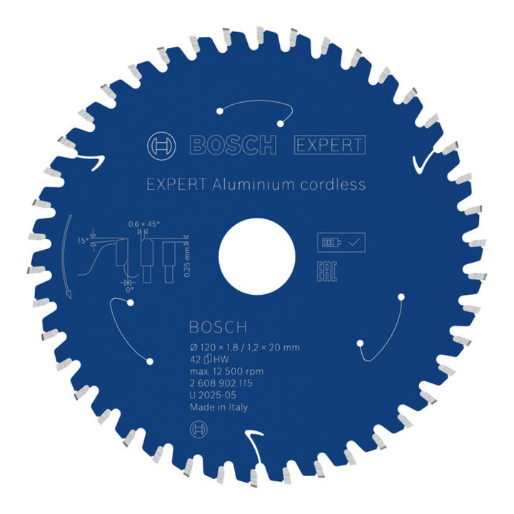 Bosch EXPERT Aluminium cirkelzaagblad, 120x20 mm, Z42