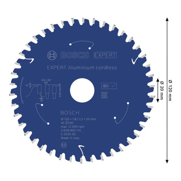 Bosch EXPERT Aluminium cirkelzaagblad, 120x20 mm, Z42