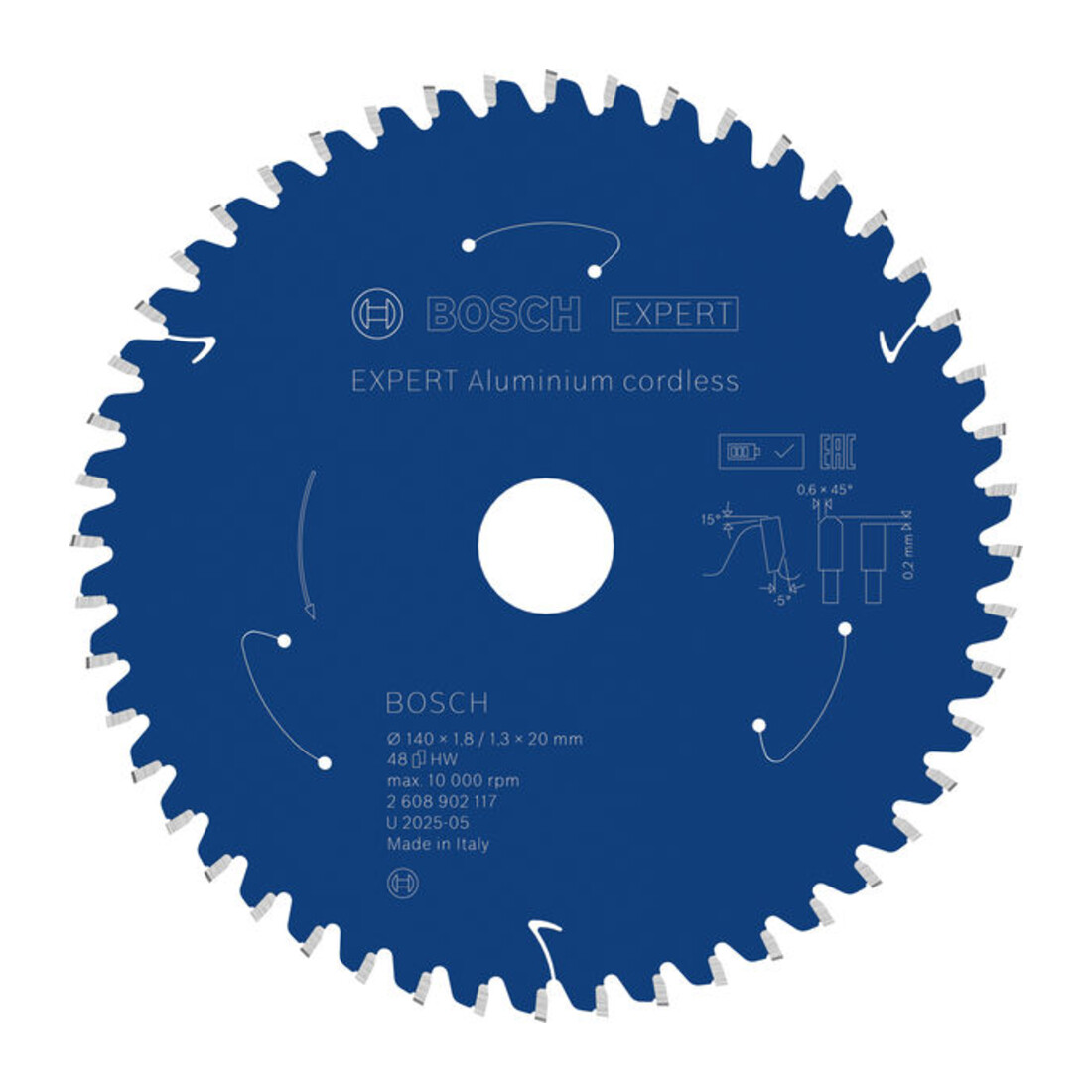 Bosch EXPERT Aluminium cirkelzaagblad, 140x20 mm, Z48