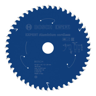 Bosch EXPERT Aluminium cirkelzaagblad, 150x20 mm, Z48