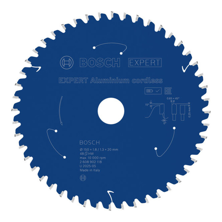 Bosch EXPERT Aluminium cirkelzaagblad, 150x20 mm, Z48