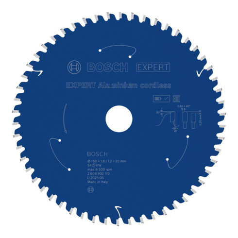 Bosch EXPERT Aluminium cirkelzaagblad, 160x20 mm, Z54