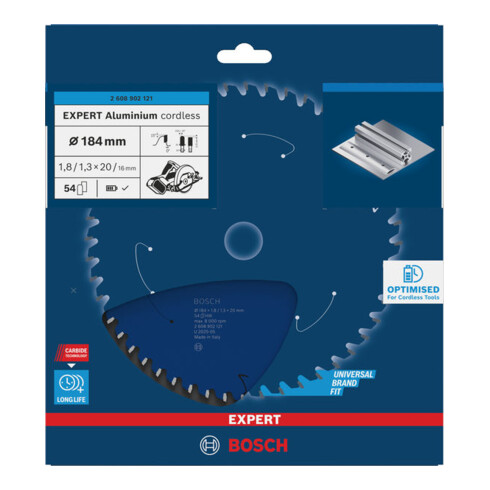 Bosch EXPERT Aluminium cirkelzaagblad, 184x20 mm, Z54
