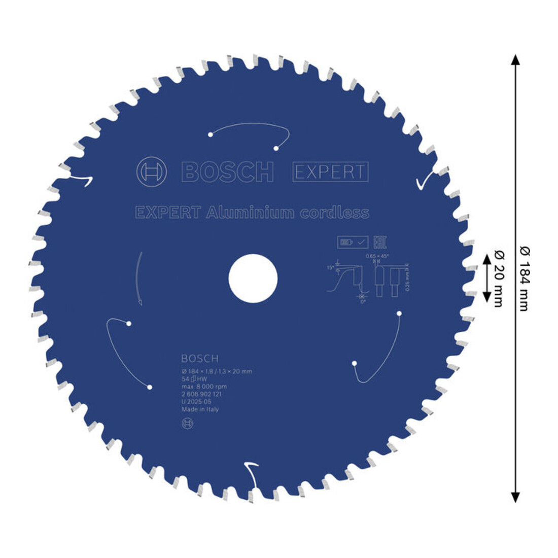 Bosch EXPERT Aluminium cirkelzaagblad, 184x20 mm, Z54
