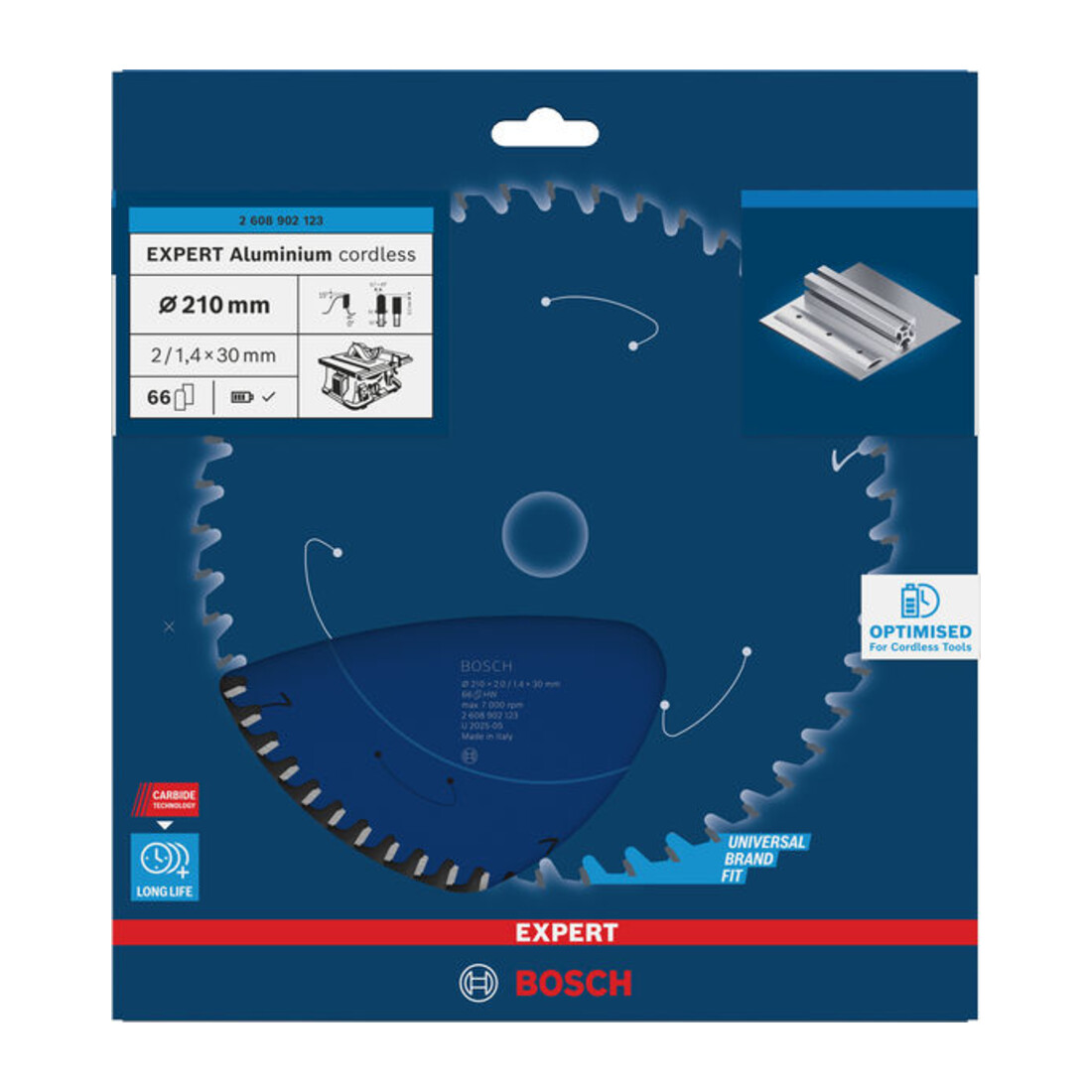 Bosch EXPERT Aluminium cirkelzaagblad, 210x30 mm, Z66