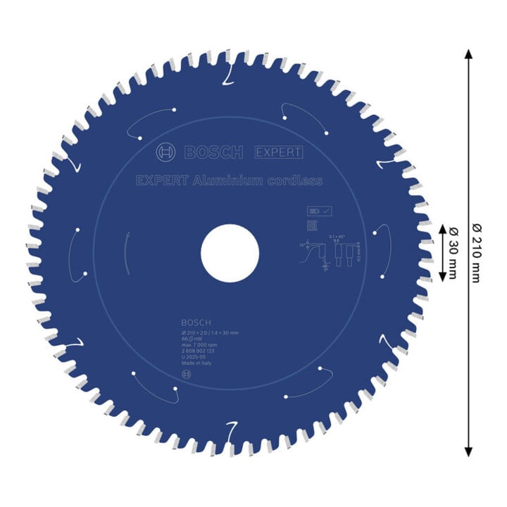 Bosch EXPERT Aluminium cirkelzaagblad, 210x30 mm, Z66