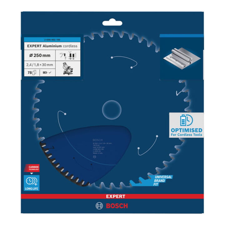 Bosch EXPERT Aluminium cirkelzaagblad, 250x30 mm, Z78