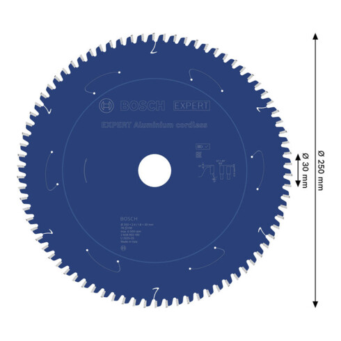 Bosch EXPERT Aluminium cirkelzaagblad, 250x30 mm, Z78