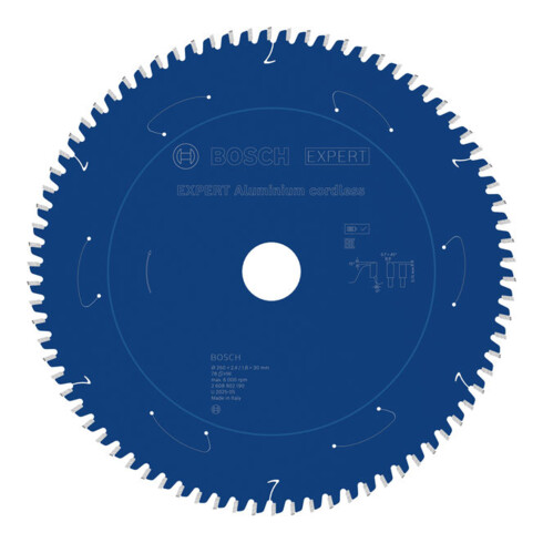 Bosch EXPERT Aluminium cirkelzaagblad, 250x30 mm, Z78