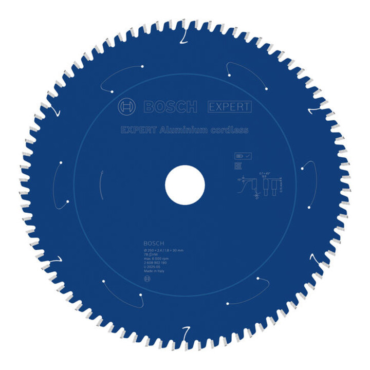 Bosch EXPERT Aluminium cirkelzaagblad, 250x30 mm, Z78