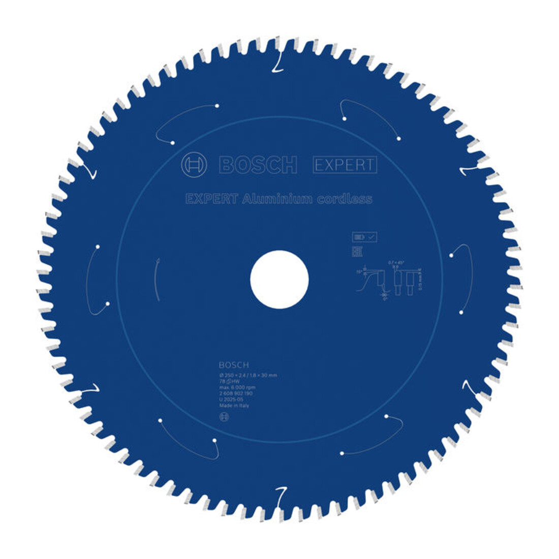 Bosch EXPERT Aluminium cirkelzaagblad, 250x30 mm, Z78