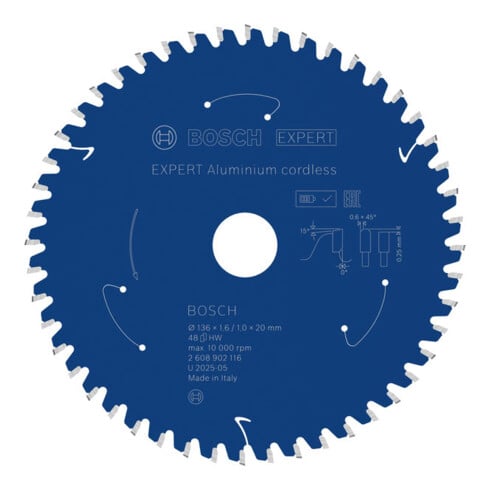 Bosch EXPERT Aluminium Kreissägeblatt, 136x20 mm, Z48