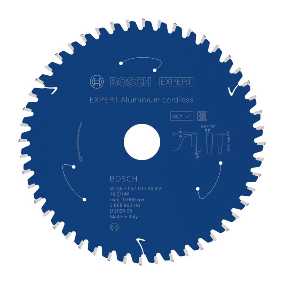 Bosch EXPERT Aluminium Kreissägeblatt, 136x20 mm, Z48