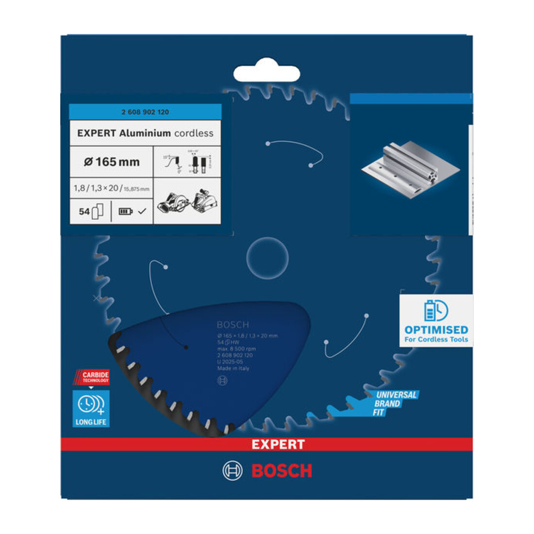Bosch EXPERT Aluminium Kreissägeblatt, 165x20 mm, Z54