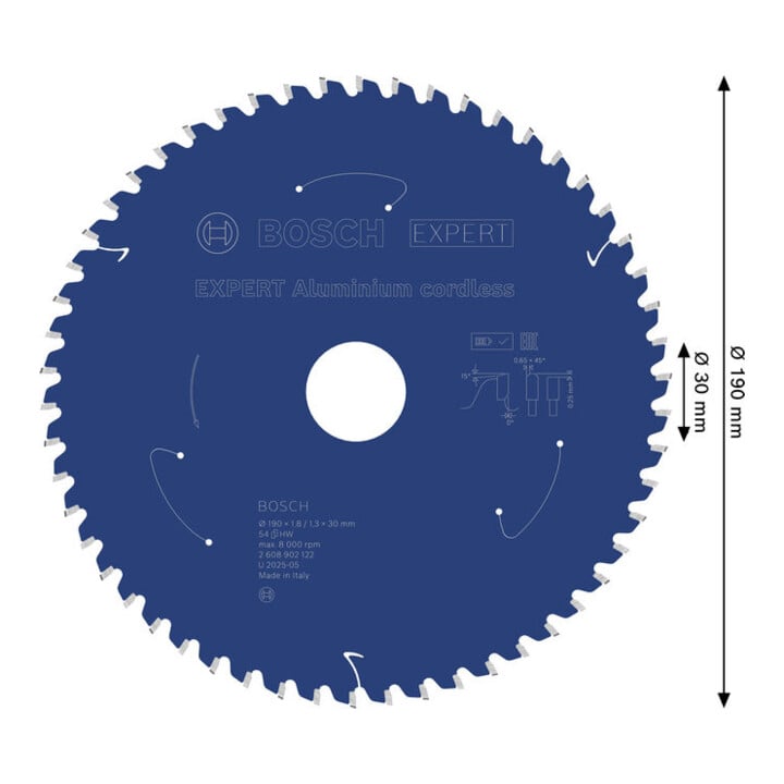 Bosch EXPERT Aluminium Kreissägeblatt, 190x30 mm, Z54
