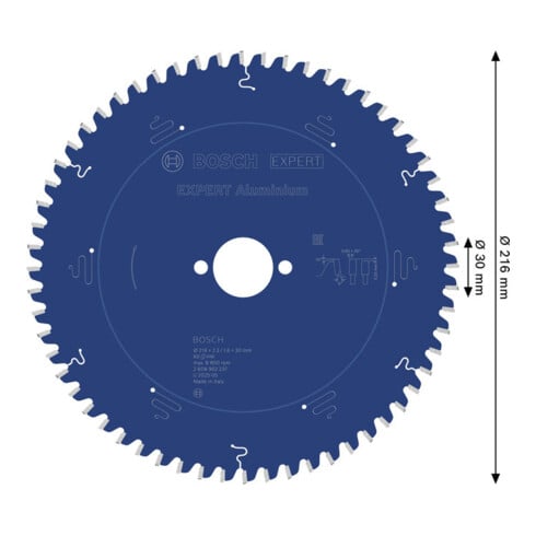 Bosch EXPERT Aluminium Kreissägeblatt, 216x30 mm, Z60