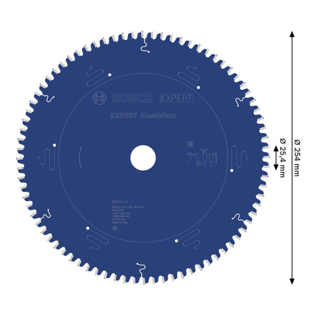 Bosch EXPERT Aluminium Kreissägeblatt, 254x25,4 mm, Z80