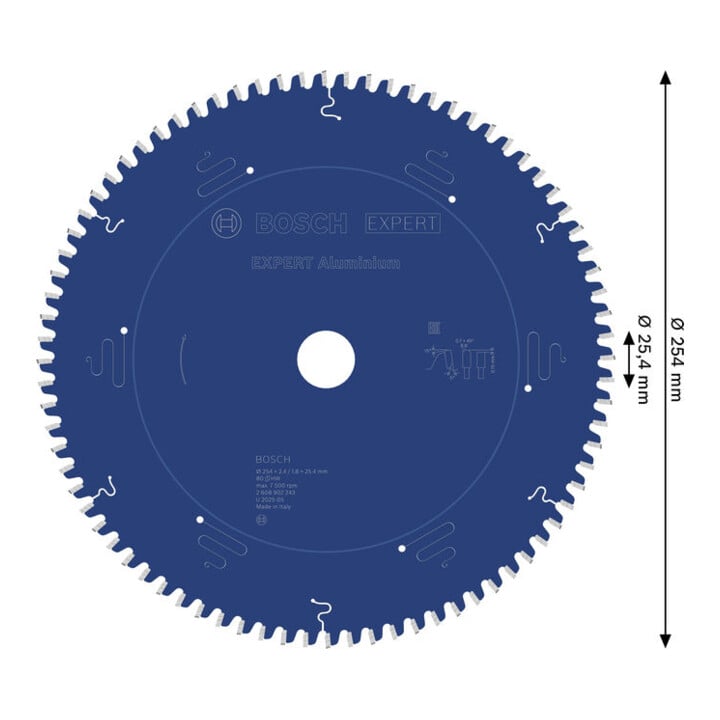 Bosch EXPERT Aluminium Kreissägeblatt, 254x25,4 mm, Z80