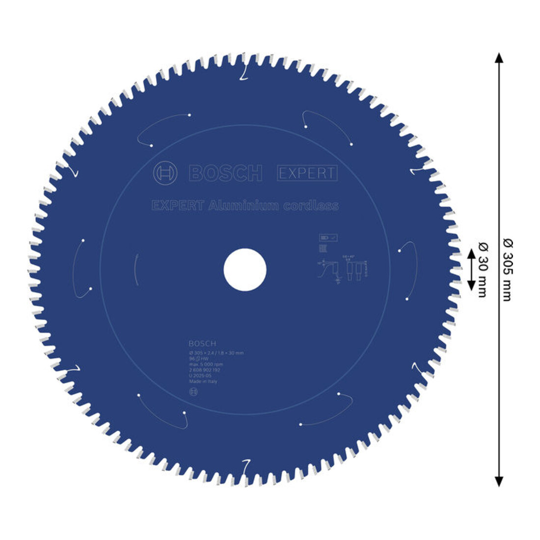 Bosch EXPERT Aluminium Kreissägeblatt, 305x30x2.4 mm, Z96