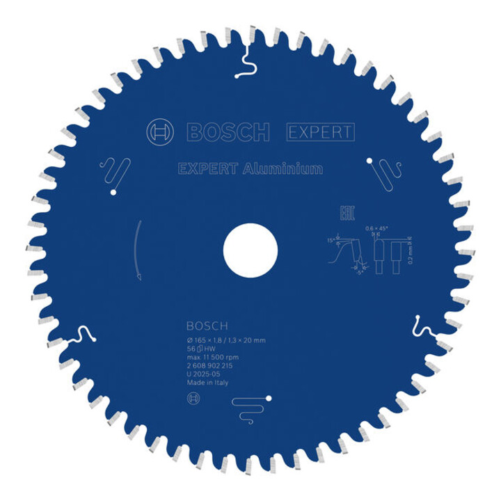 Bosch EXPERT Aluminium zaagblad, 165x20 mm, Z56