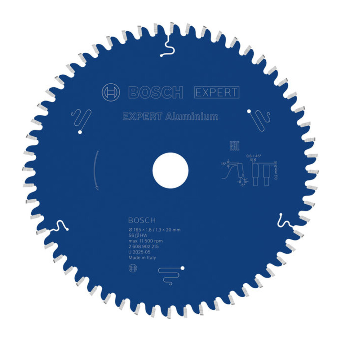 Bosch EXPERT Aluminium zaagblad, 165x20 mm, Z56