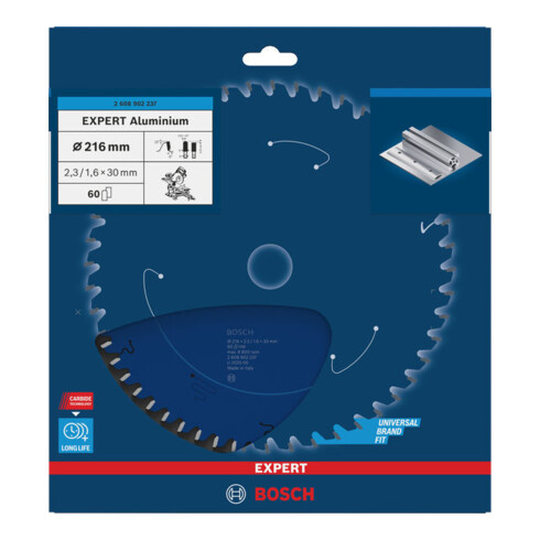 Bosch EXPERT Aluminium zaagblad, 216x30 mm, Z60