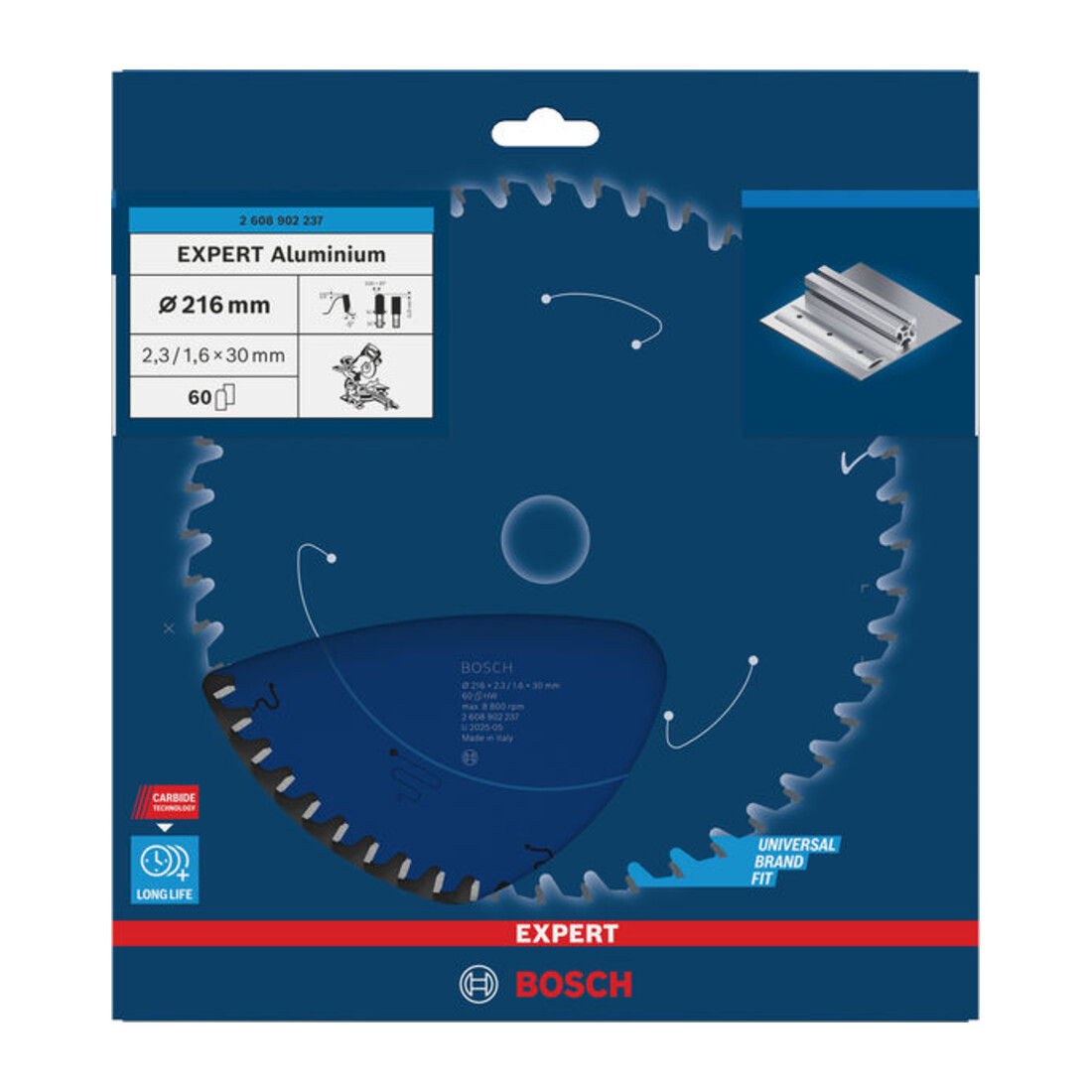 Bosch EXPERT Aluminium zaagblad, 216x30 mm, Z60
