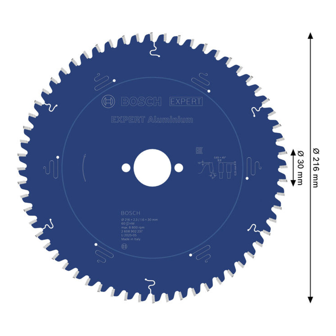 Bosch EXPERT Aluminium zaagblad, 216x30 mm, Z60