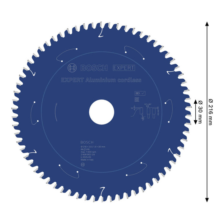 Bosch EXPERT Aluminium zaagblad, 216x30 mm, Z66