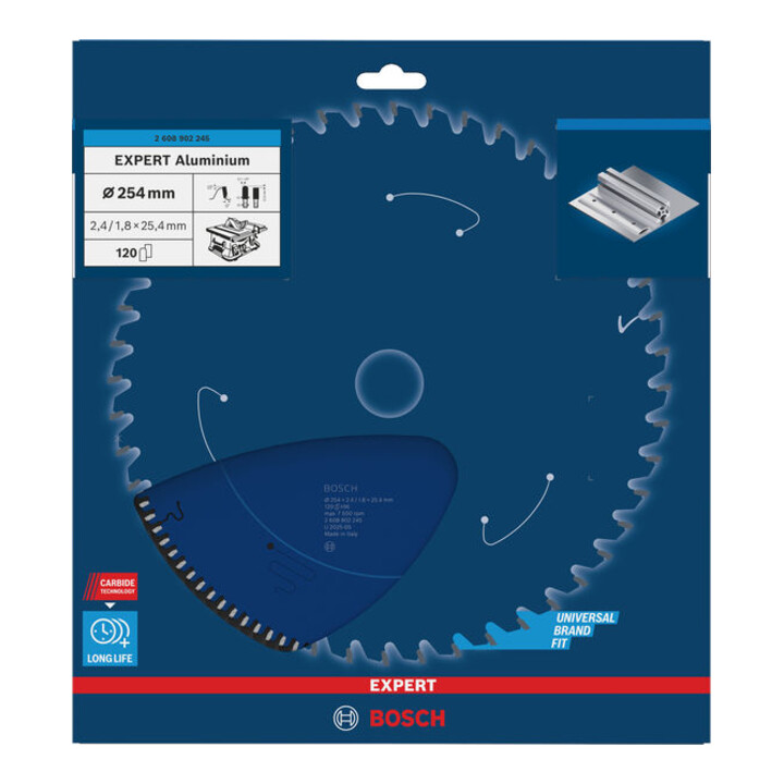 Bosch EXPERT Aluminium zaagblad, 254x25,4 mm, Z120