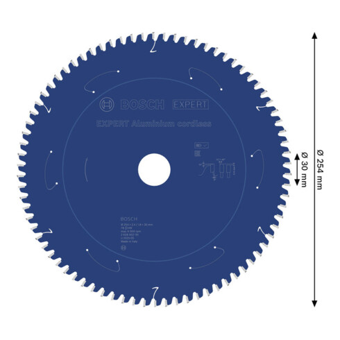 Bosch EXPERT Aluminium zaagblad, 254x30 mm, Z78