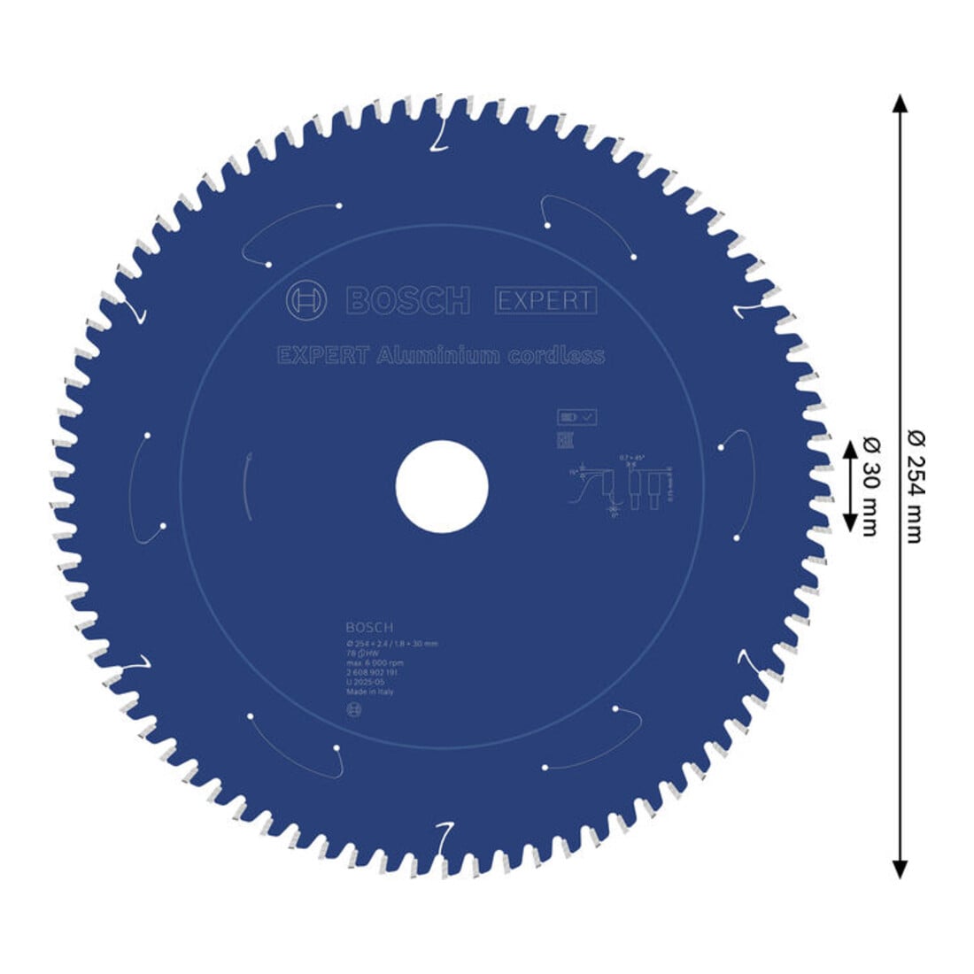 Bosch EXPERT Aluminium zaagblad, 254x30 mm, Z78