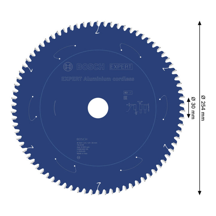 Bosch EXPERT Aluminium zaagblad, 254x30 mm, Z78
