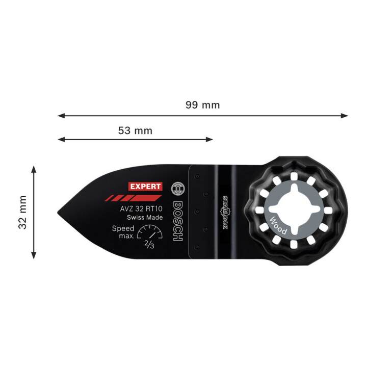 Bosch EXPERT AVZ 32 RT10 Schleiffinger, 32 x 53 mm
