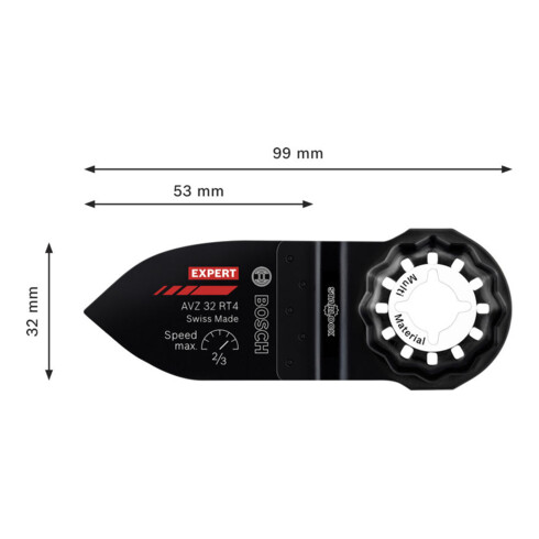 Bosch EXPERT AVZ 32 RT4 Slijpvinger, 32 x 53 mm