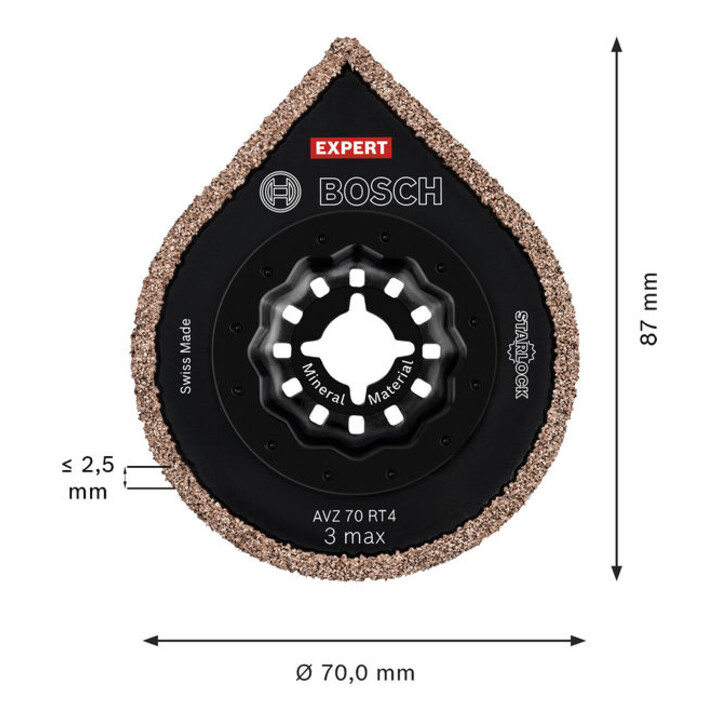 Bosch EXPERT AVZ 70 RT4 3 max Fugenentfernungsplatte, Ø 70 mm