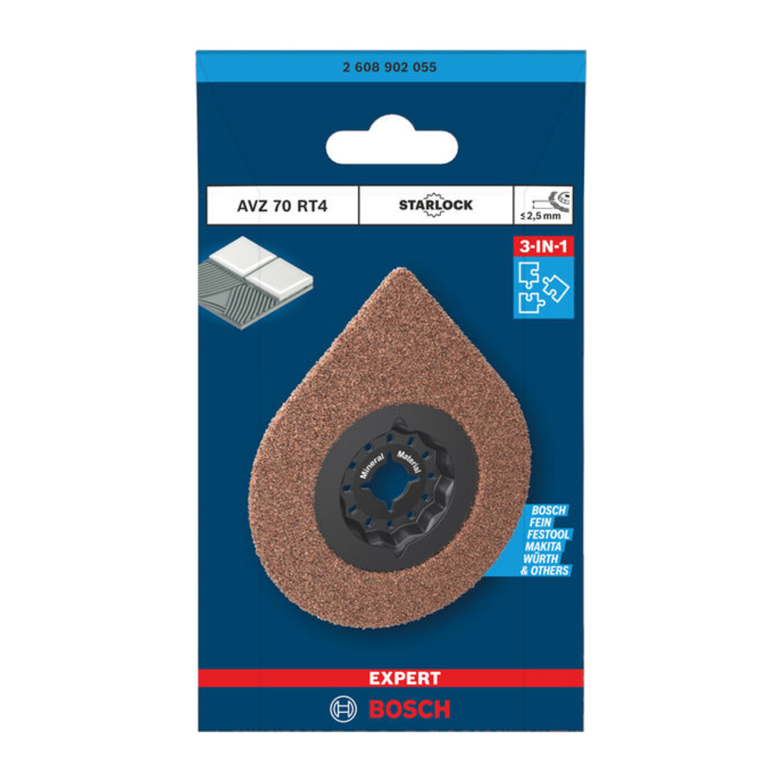 Bosch EXPERT AVZ 70 RT4 3 max Plaque d’enlèvement de joints, Ø 70 mm