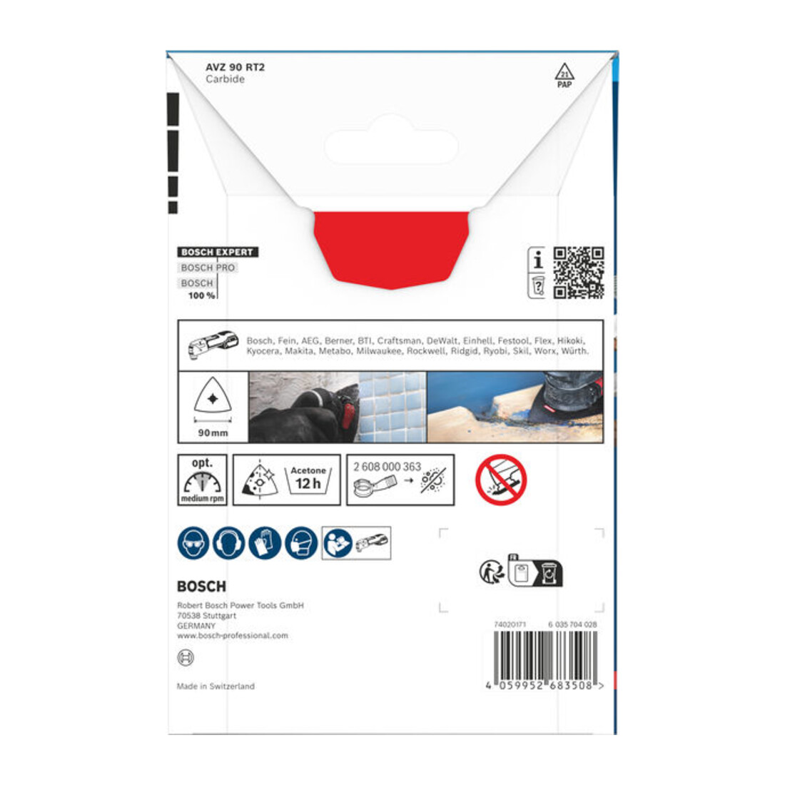 Bosch EXPERT AVZ 90 RT2 Plateau abrasif, 90 mm