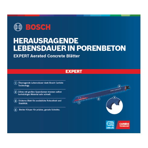 Bosch EXPERT "cellenbeton" S 2041 HM reciprozaagblad