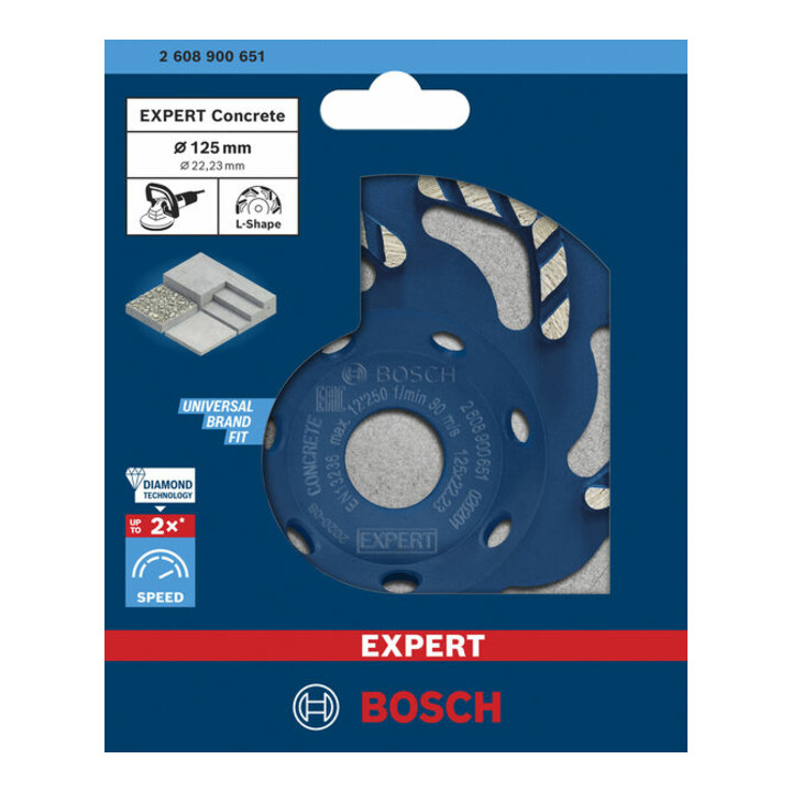 Bosch EXPERT Betondiamant slijpschijf 125 x 22,23 x 4,5mm voor beton- en haakse slijpmachines