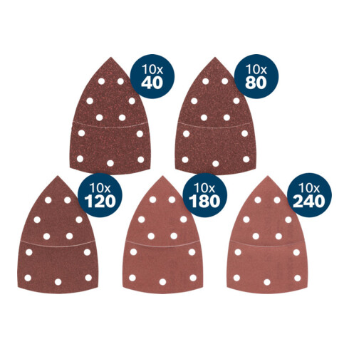 Bosch EXPERT C430 Schleifpapier-Set, K40/80/120/180/240, 102x62,93mm, 50-tlg.
