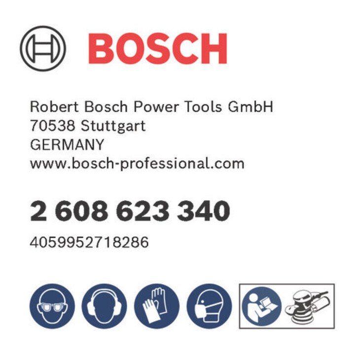 Bosch EXPERT C430 Schuurpapier Set, K40/60/80/120/180, 125 mm, 100-dlg., Starter Pack