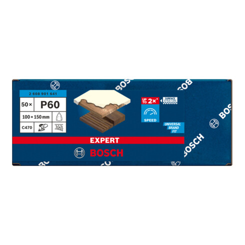 Bosch EXPERT C470 Papier abrasif, 100 x 150 mm, G 60
