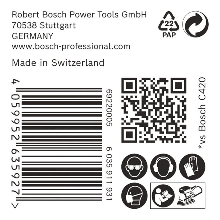 Bosch EXPERT C470 Papier abrasif, 100 x 150 mm, G 80