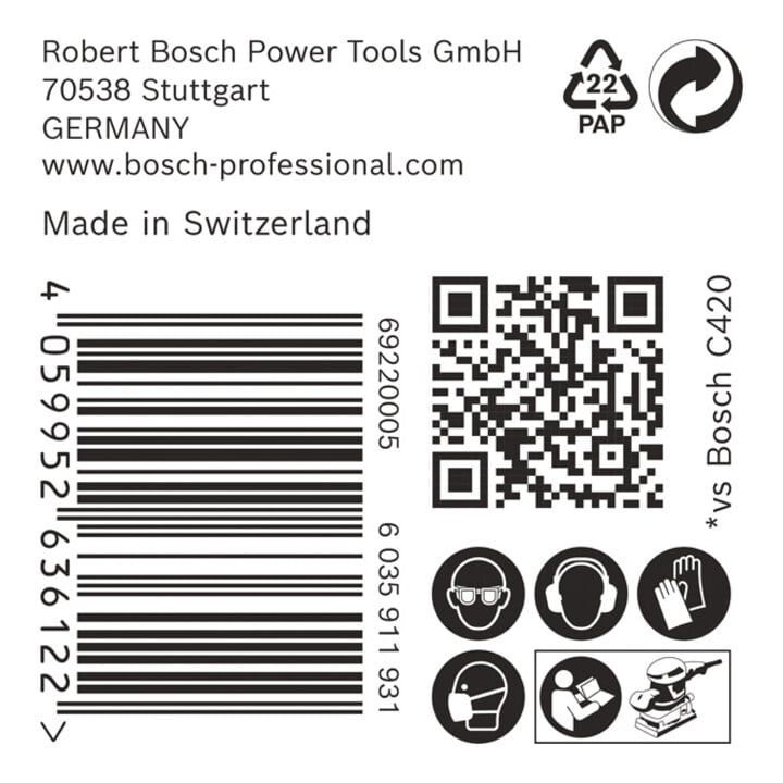 Bosch EXPERT C470 Papier abrasif, 80 x 133 mm, G 80
