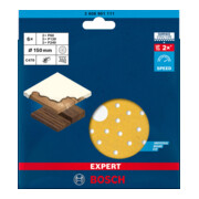 Bosch Expert C470 Papier abrasif pour ponceuse orbitale aléatoire, 150 mm, multi-trous, G 60/120/240-2