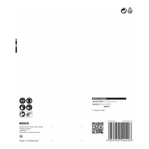 Bosch Expert C470 Papier abrasif pour ponceuse orbitale aléatoire, 150 mm, multi-trous, G 60/120/240